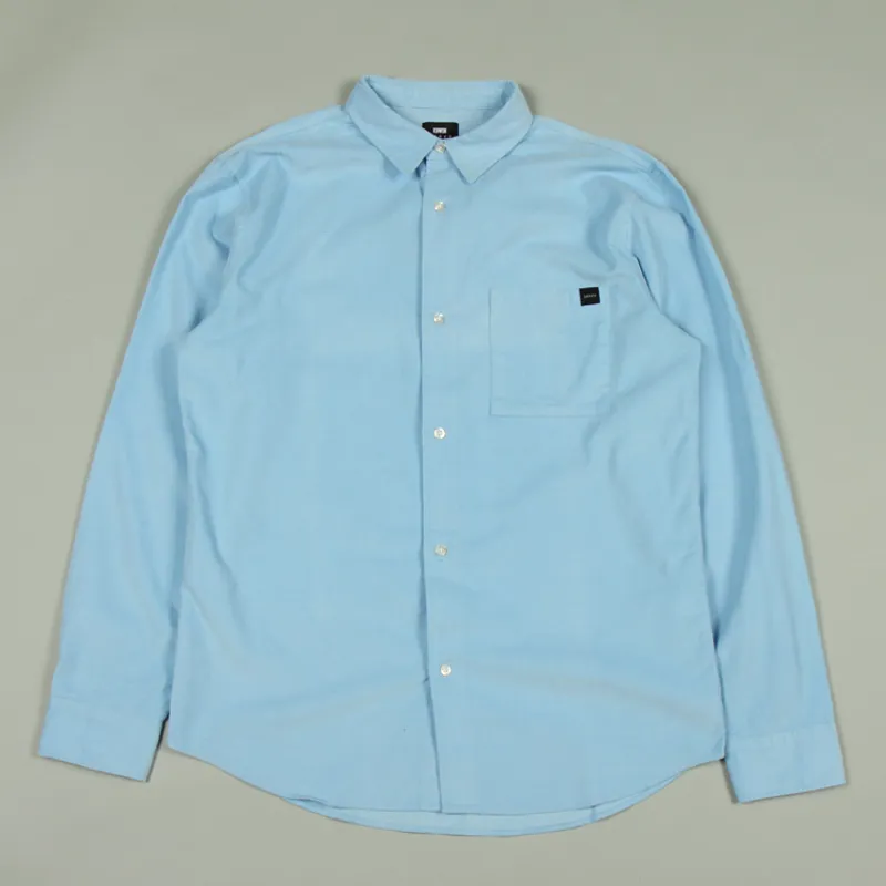 Edwin Minimal Babycord Shirt - Baby Blue Garment Washed